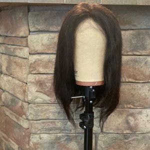 100% Human wig. Dark Brown Body wave 14inches Wig with a front Closure No Return